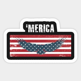 Eagle 'Merica Stars and Stripes Sticker